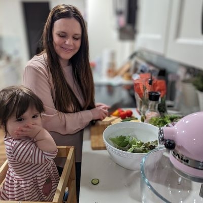 Laura and daughter cooking