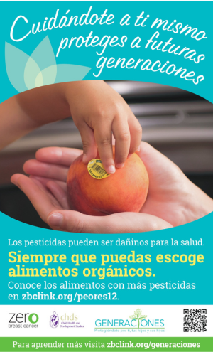 Generaciones campaign poster for reducing exposure to pesticides. 