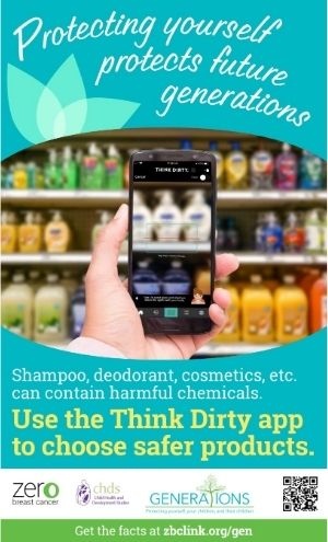 Poster choose safer personal care products with the Think Dirty app