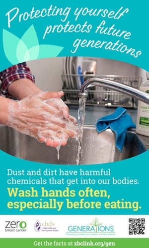 Poster for washing hands often especially before eating